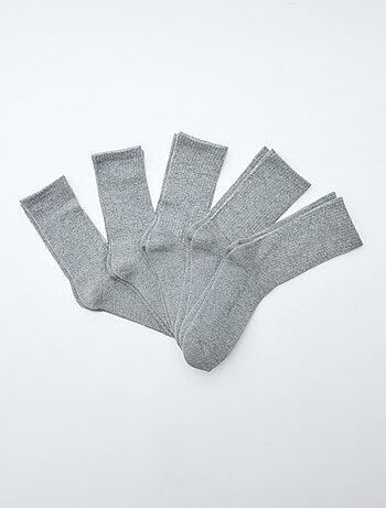 Pack de 5 pares de meias altas em malha