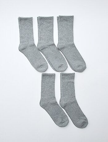 Pack de 5 pares de meias altas em malha