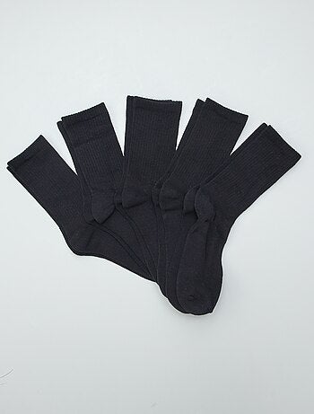 Pack de 5 pares de meias altas em malha