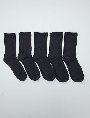 Pack de 5 pares de meias altas em malha