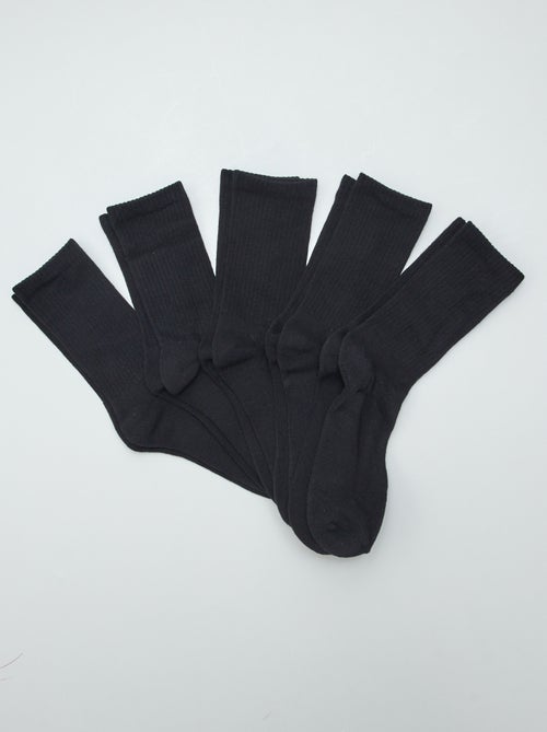 Pack de 5 pares de meias altas em malha - Kiabi