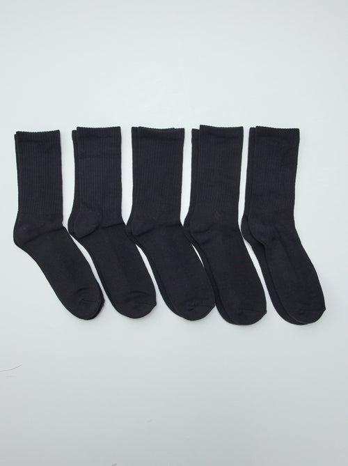 Pack de 5 pares de meias altas em malha - Kiabi