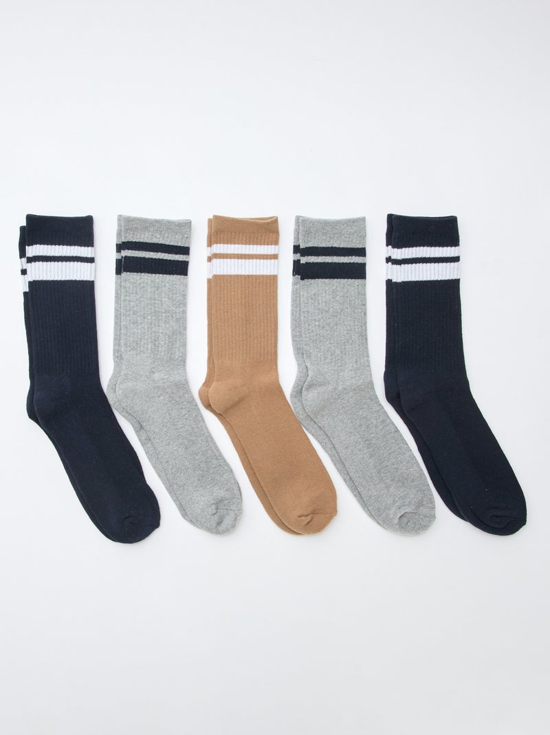 Pack de 5 pares de meias Azul - Kiabi