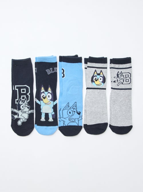 Pack de 5 pares de meias 'Bluey' de cano alto - Kiabi