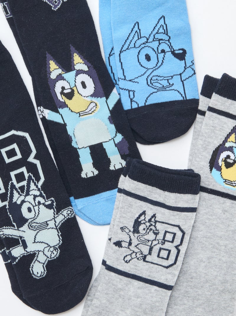 Pack de 5 pares de meias 'Bluey' de cano alto Azul - Kiabi