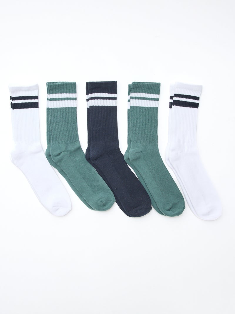 Pack de 5 pares de meias Branco - Kiabi