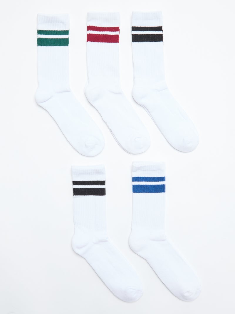 Pack de 5 pares de meias Branco - Kiabi