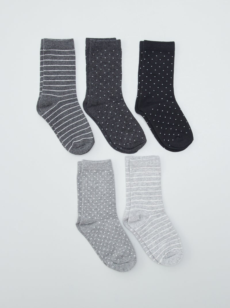Pack de 5 pares de meias CINZA - Kiabi