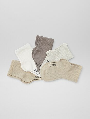 Pack de 5 pares de meias de recém-nascido