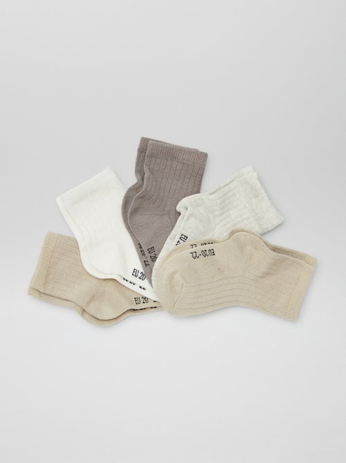 Pack de 5 pares de meias de recém-nascido - Kiabi