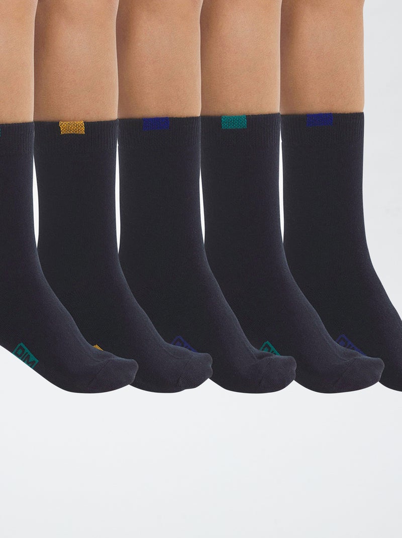 Pack de 5 pares de meias 'Dim' Azul - Kiabi