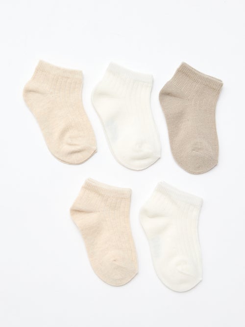 Pack de 5 pares de meias em malha canelada - Kiabi