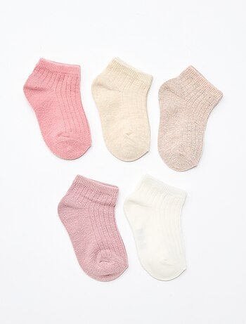Pack de 5 pares de meias em malha canelada