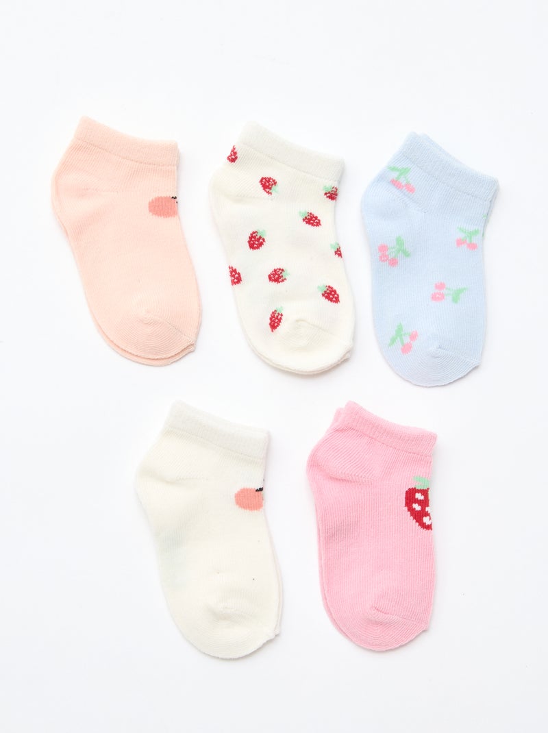 Pack de 5 pares de meias invisíveis Laranja - Kiabi