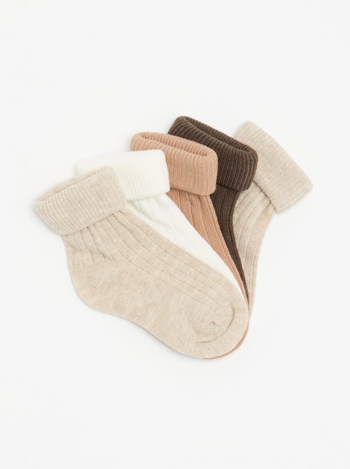 Pack de 5 pares de meias lisas - Kiabi