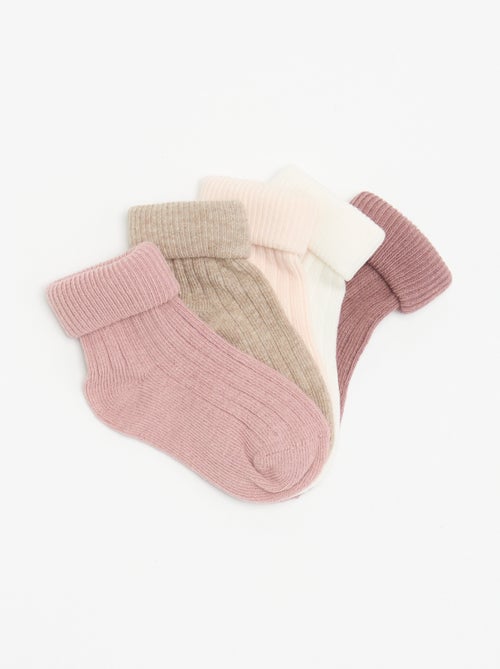 Pack de 5 pares de meias lisas - Kiabi