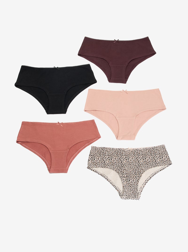 Pack de 5 shorties estampados Bege - Kiabi