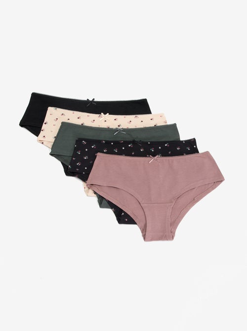 Pack de 5 shorties estampados - Kiabi