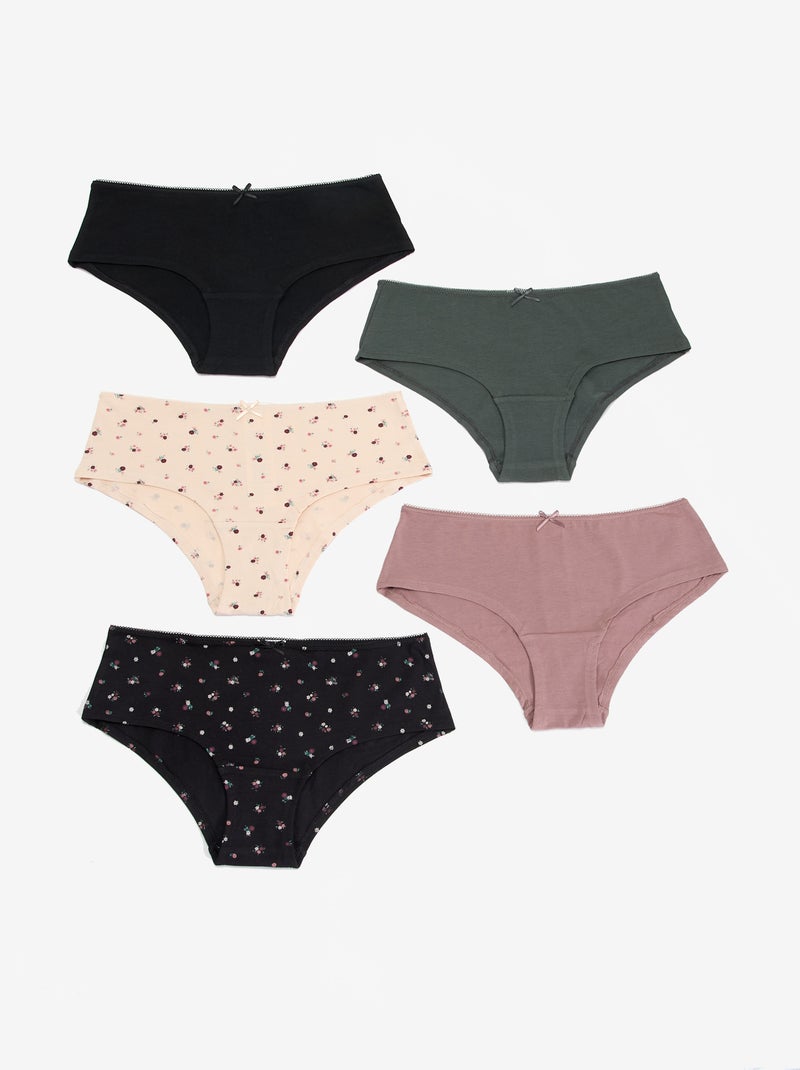 Pack de 5 shorties estampados Rosa - Kiabi
