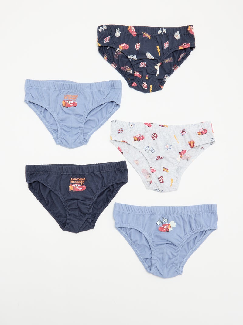 Pack de 5 slips "Cars" Azul - Kiabi