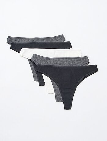 Pack de 5 tangas em malha canelada
