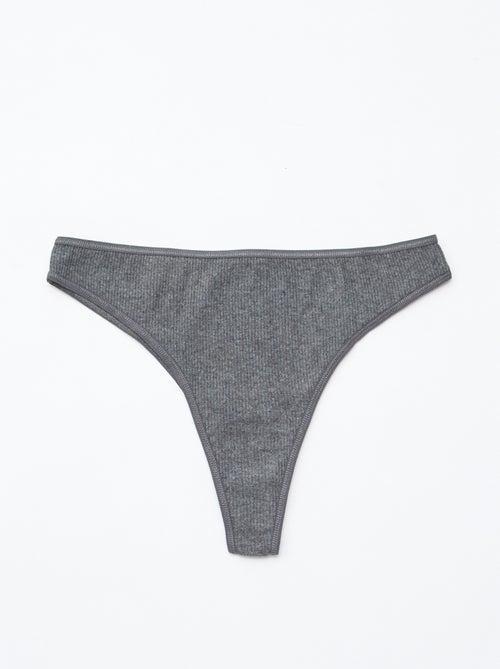 Pack de 5 tangas em malha canelada - Kiabi