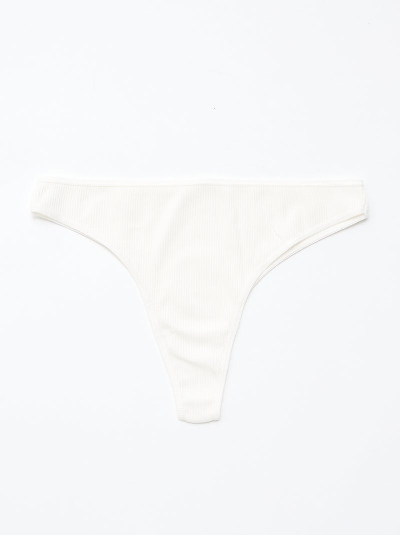 Pack de 5 tangas em malha canelada Cinza - Kiabi