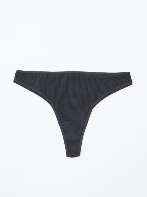 Pack de 5 tangas em malha canelada - Kiabi