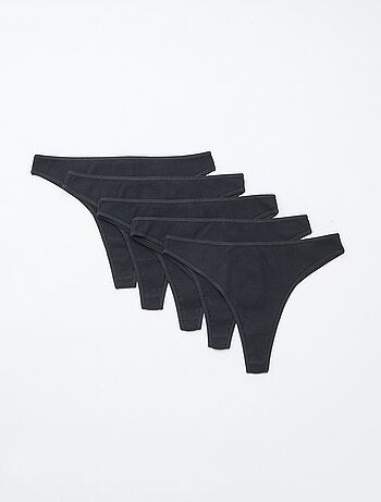 Pack de 5 tangas em malha canelada