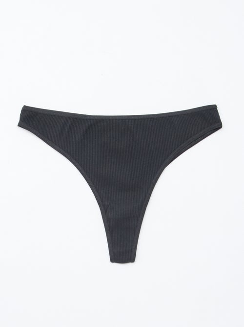 Pack de 5 tangas em malha canelada - Kiabi