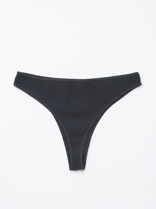 Pack de 5 tangas em malha canelada - Kiabi