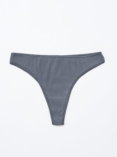 Pack de 5 tangas em malha canelada - Kiabi