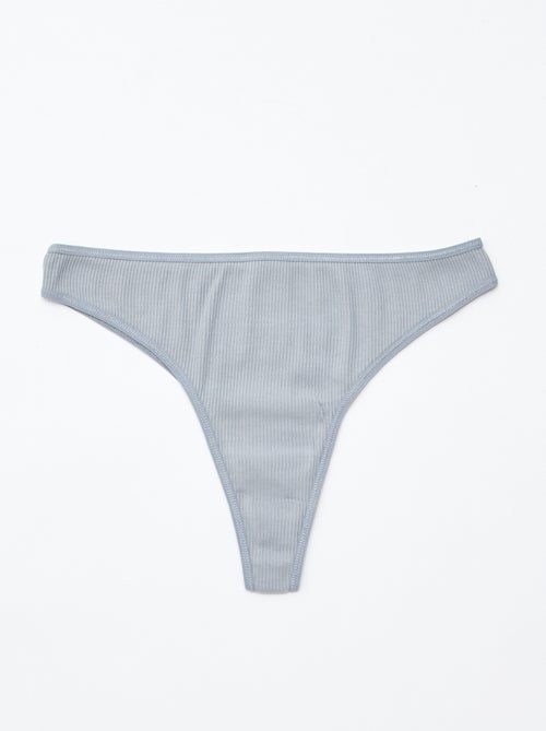 Pack de 5 tangas em malha canelada - Kiabi