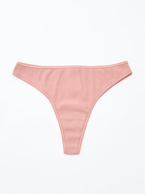 Pack de 5 tangas em malha canelada - Kiabi