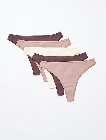 Pack de 5 tangas em malha canelada