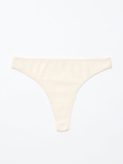 Pack de 5 tangas em malha canelada - Kiabi