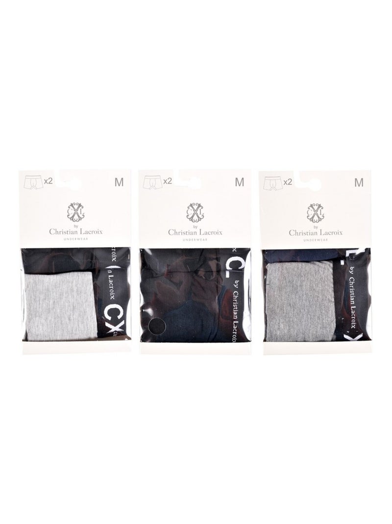 Pack de 6 Cuecas Boxer CXL By LACROIX Preto Cinza-antracite Azul - Kiabi