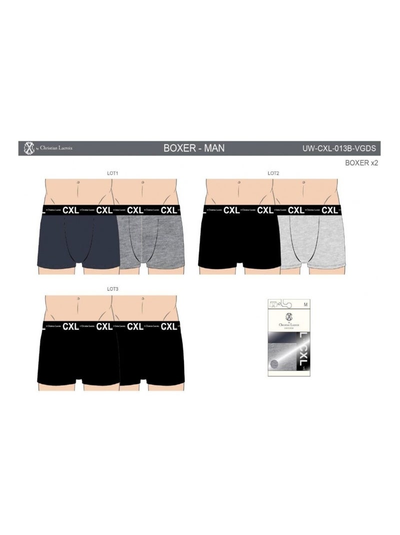 Pack de 6 Cuecas Boxer CXL By LACROIX Preto Cinza-antracite Azul - Kiabi