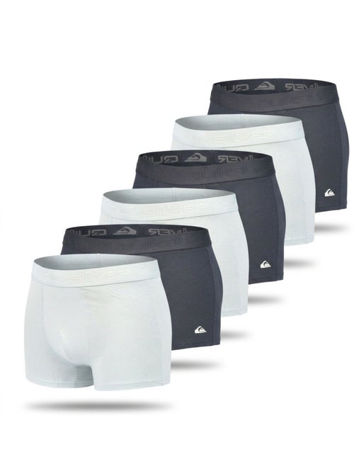 Pack de 6 cuecas boxer homem algodão stretch logótipo quiksilver - Kiabi Pack de 6 cuecas boxer homem algodão stretch logótipo quiksilver - Kiabi