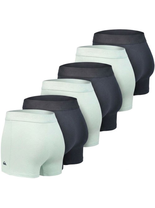 Pack de 6 cuecas boxer homem algodão stretch logótipo quiksilver - Kiabi Pack de 6 cuecas boxer homem algodão stretch logótipo quiksilver - Kiabi