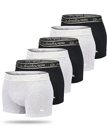 Pack de 6 cuecas boxer homem algodão stretch logótipo quiksilver