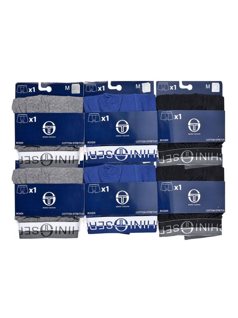 Pack de 6 Cuecas Boxer Homem SERGIO TACCHINI Multicolorido - Kiabi