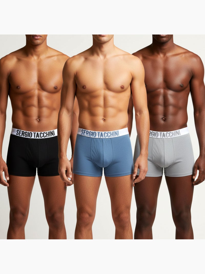 Pack de 6 Cuecas Boxer Homem SERGIO TACCHINI Preto Azul - Kiabi