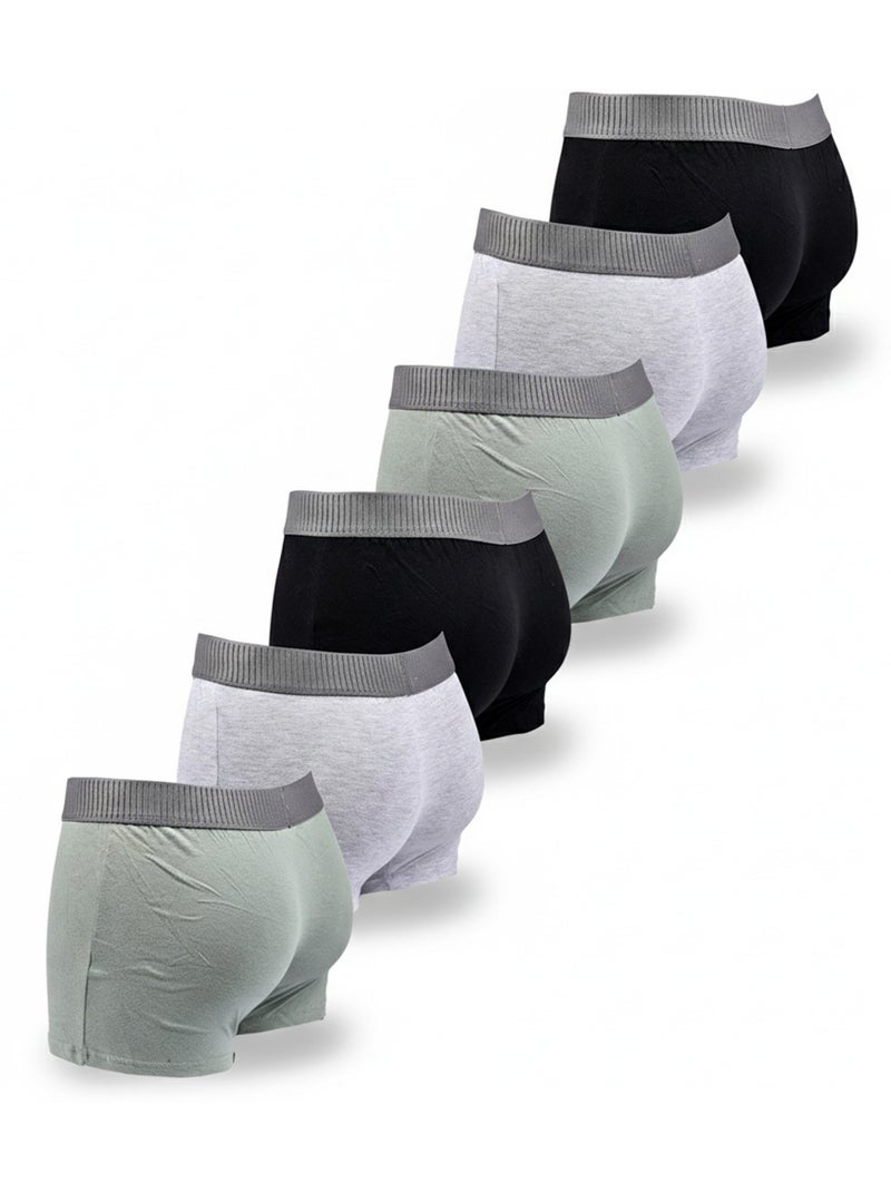 Pack de 6 Cuecas Boxer Homem SERGIO TACCHINI Preto Cinza - Kiabi