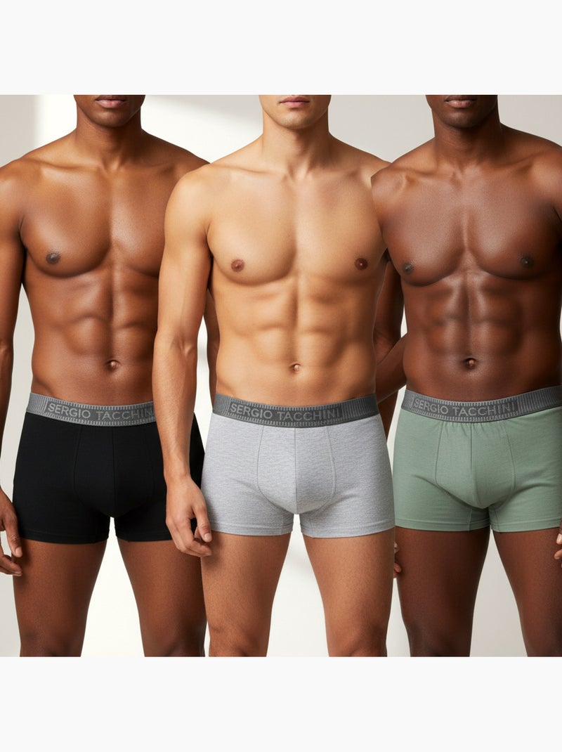 Pack de 6 Cuecas Boxer Homem SERGIO TACCHINI Preto Cinza - Kiabi