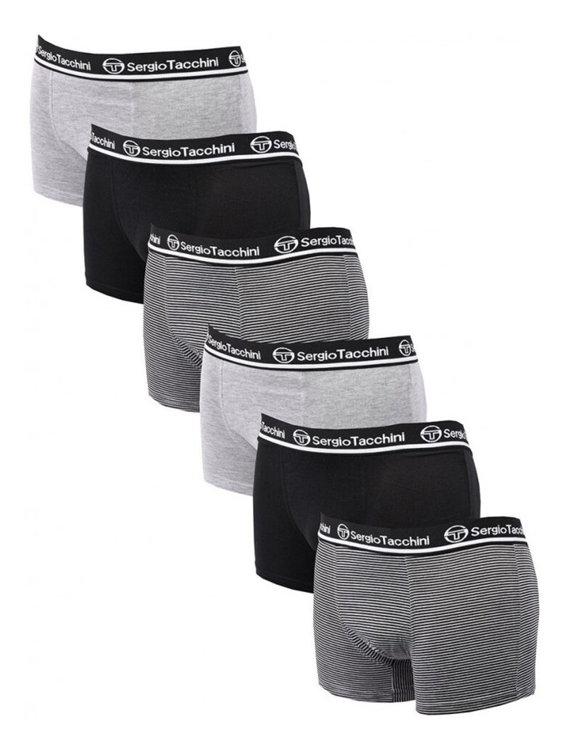 Pack de 6 cuecas boxer homem SERGIO TACCHINI Preto - Kiabi