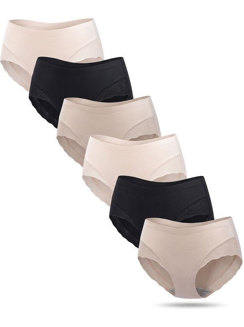 Pack de 6 Cuecas Mulher Invisíveis Renda e Laser OZABI - Kiabi Pack de 6 Cuecas Mulher Invisíveis Renda e Laser OZABI - Kiabi