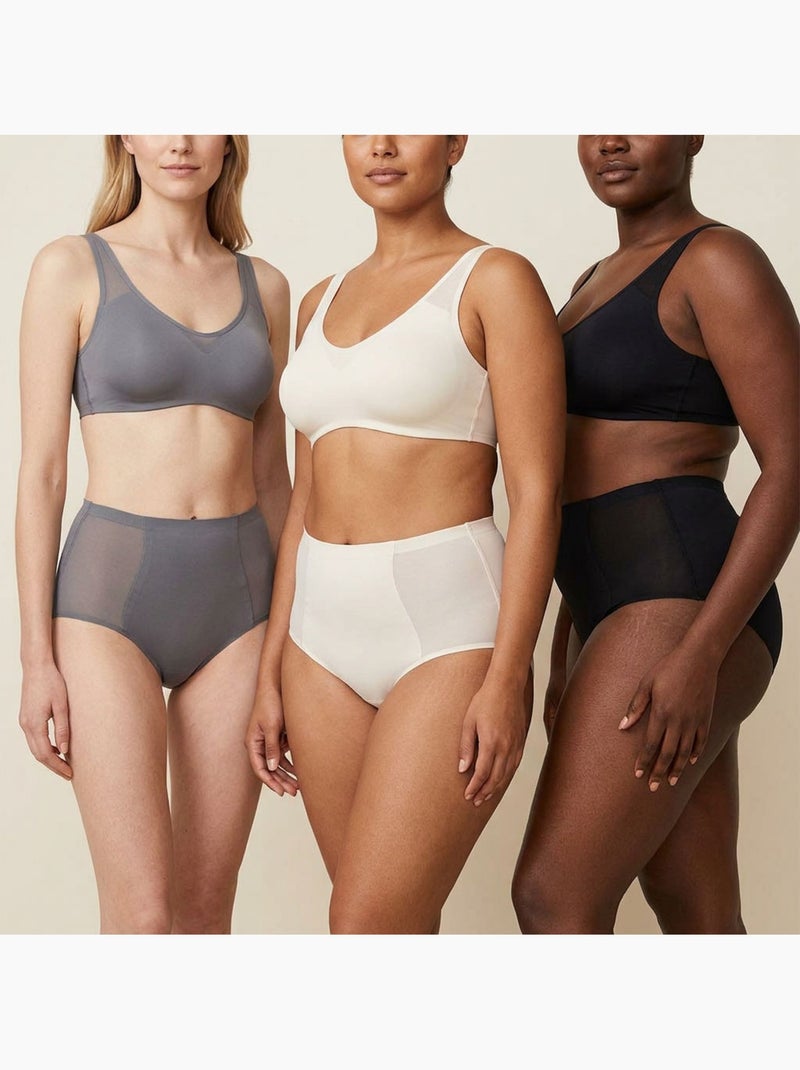 Pack de 6 Cuecas Mulher Invisíveis Renda e Laser OZABI Preto Malva - Kiabi