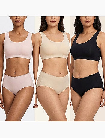 Pack de 6 Cuecas Mulher Invisíveis Renda e Laser OZABI