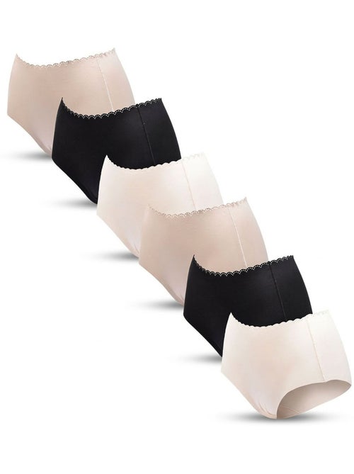 Pack de 6 Cuecas Mulher Invisíveis Renda e Laser OZABI - Kiabi Pack de 6 Cuecas Mulher Invisíveis Renda e Laser OZABI - Kiabi